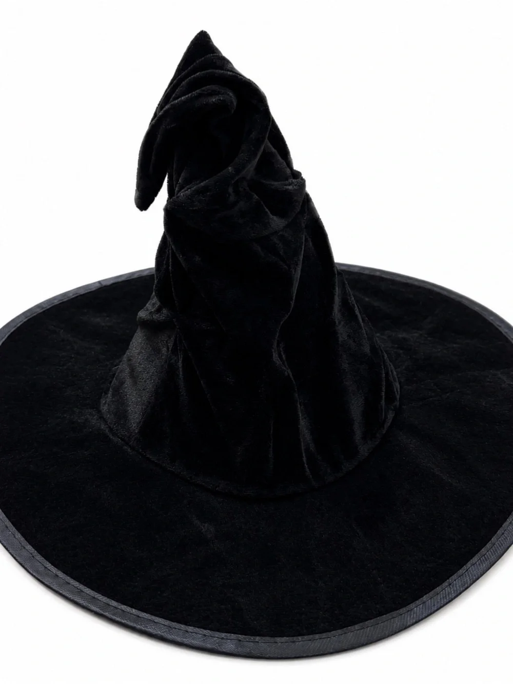 Black Witch Hat Wide Brim Velvet Halloween Costume Decor